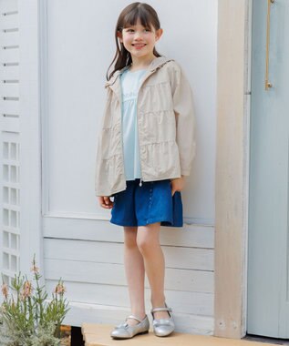 組曲 KIDS 【110-140㎝】 撥水ティアードマウンパ ベージュ