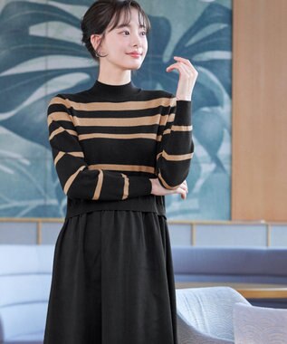 Tiaclasse ニットドッキングワンピース ブラック