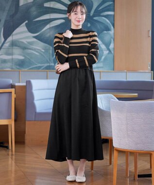 Tiaclasse ニットドッキングワンピース ブラック