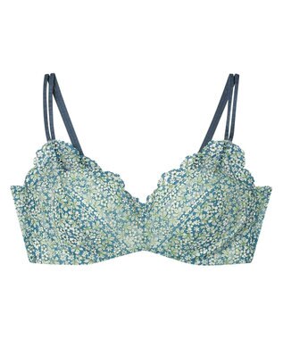 une nana cool 【リニューアル】364ブラ レース MADE WITH LIBERTY FABRIC ブルーグリーン