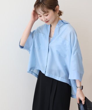 AMERICAN HOLIC Wポケットシアー半袖シャツ Light Blue