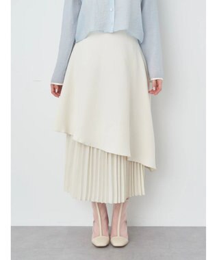 earth music&ecology プリーツドッキングスカート Ivory