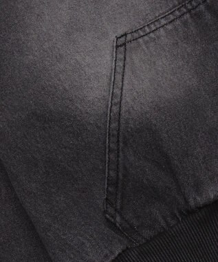 WEGO ファーフードデニムショートブルゾン デニムブラック