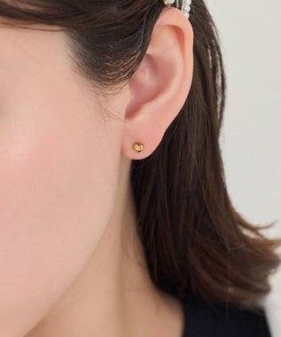 Phoebe 【金属アレルギー対応】パフィーハートピアス(片耳)　ゴールド/サージカルステンレス ゴールド