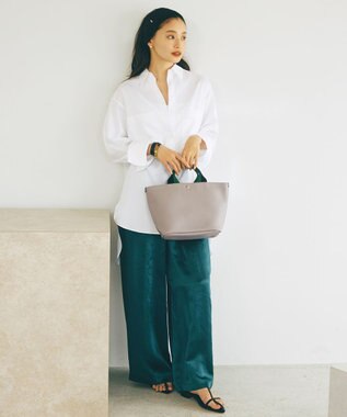 TOPKAPI 【Breath TOPKAPI】SCOTCH GRAIN スコッチグレイン プレーン 2トーンテープ ハンドル トートバッグ S グレージュ