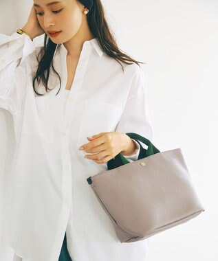 TOPKAPI 【Breath TOPKAPI】SCOTCH GRAIN スコッチグレイン プレーン 2トーンテープ ハンドル トートバッグ S グレージュ