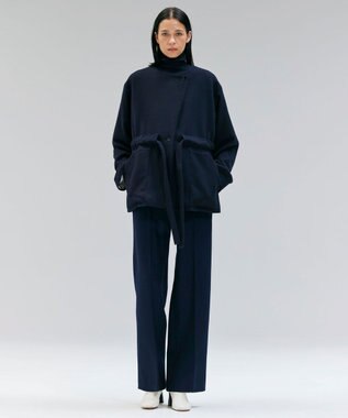 BEIGE， 【洗える・VERY NaVY12月号掲載】LA MONNAIE / バイカラーウールタートルニット Navy × Bone