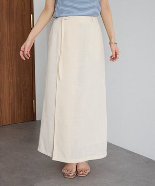 CRAFT STANDARD BOUTIQUE リネンライクラップ風スカート Ivory