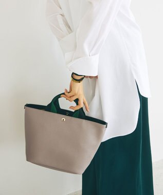 TOPKAPI 【Breath TOPKAPI】SCOTCH GRAIN スコッチグレイン プレーン 2トーンテープ ハンドル トートバッグ S グレージュ