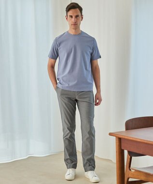 GOTAIRIKU チノ以上スラックス未満のドレス感【接触冷感/吸水速乾/ストレッチ】クールモーション コットンパンツ ライトグレー系