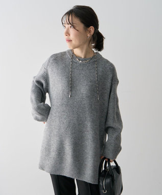 Green Parks ｆｕｗａっと　畦チュニック Gray Mixture