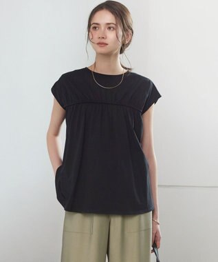 23区 【SLOW/一部店舗限定】シャーリングデザイン 2WAY カットソー ブラック