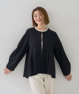 YECCA VECCA ペプラムジャケット Navy