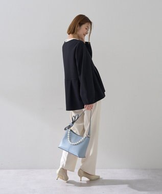 YECCA VECCA ペプラムジャケット Navy