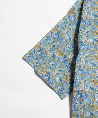LENO LIBERTY PRINT OPEN COLLAR SHIRTS / リバティプリント半袖シャツ BLUE