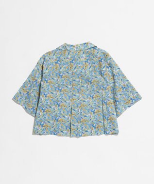 LENO LIBERTY PRINT OPEN COLLAR SHIRTS / リバティプリント半袖シャツ BLUE