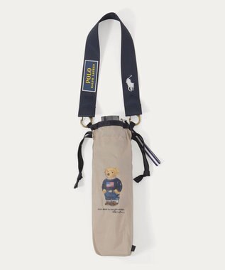 MOONBAT POLO RALPH LAUREN(ポロ ラルフローレン)FLAG BEAR 無地 折りたたみ傘 簡単開閉 ベージュ
