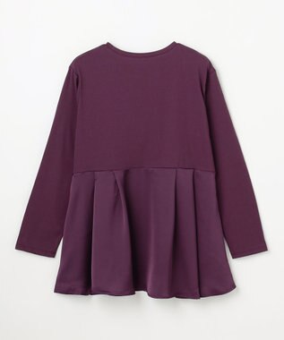 ANY L 【WEB限定】サテンコンビペプラムカットソー ワイン