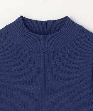 ANY 【洗濯機可】ランダムリブハイネックニット ロイヤルブルー