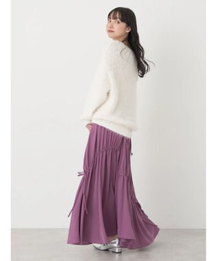 earth music&ecology ドロストギャザーフレアスカート Pink