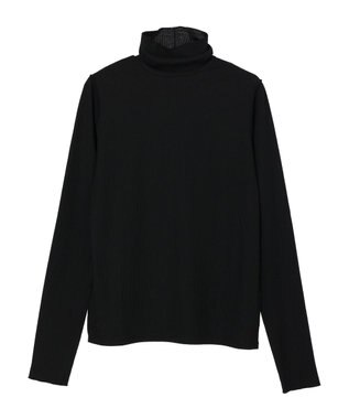 Green Parks カットリブタートルネックプルオーバー Black