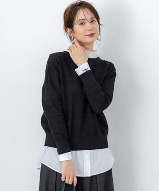 組曲 L 編み柄ディテールニット