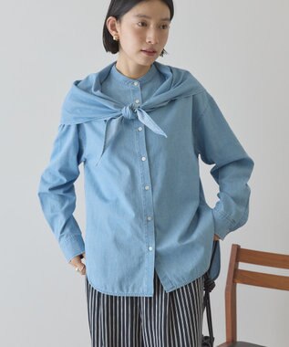 AMERICAN HOLIC スカーフセットデニムシャツ Light Indigo