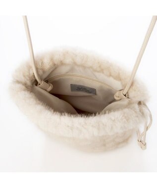 UNBILLION カシュカシュ cachecache / ミンク風カットファー巾着ミニバッグ アイボリー