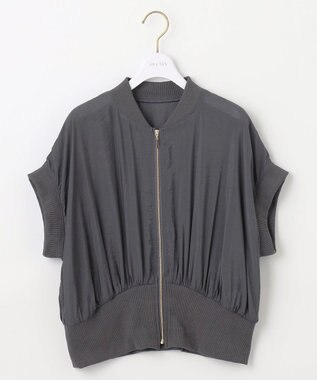 ANY SIS 【洗える】シアージレ ブルゾン チャコール