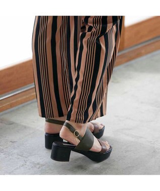 MODE ET JACOMO <MODE ET JACOMO>厚底ダブルベルトサンダル カーキコンビ