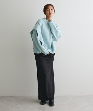 CRAFT STANDARD BOUTIQUE ドレープデザインIラインスカート Black