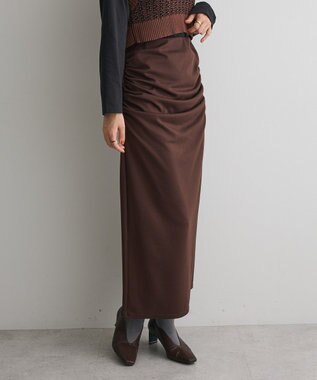 CRAFT STANDARD BOUTIQUE ドレープデザインIラインスカート Brown