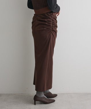 CRAFT STANDARD BOUTIQUE ドレープデザインIラインスカート Brown