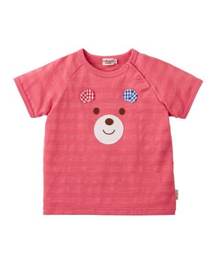MIKI HOUSE HOT BISCUITS 【80-120cm】 顔ドン 半袖Tシャツ 赤