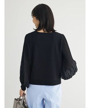 Green Parks プリーツ袖ニットプルオーバー Black