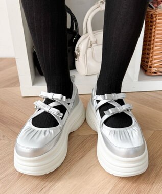 WEGO 2way厚底ストラップシューズ シルバー