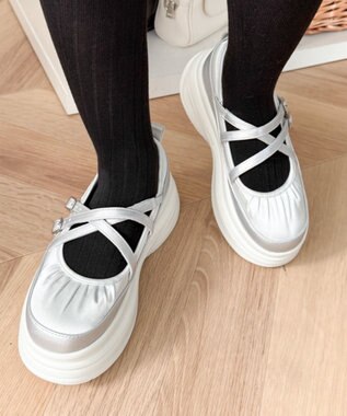 WEGO 2way厚底ストラップシューズ シルバー