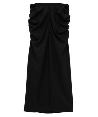 CRAFT STANDARD BOUTIQUE ドレープデザインIラインスカート Black