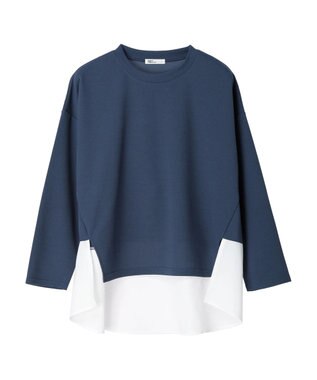 CRAFT STANDARD BOUTIQUE 布帛切替デザインプルオーバー Navy