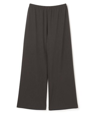 UNFILO L 【ウエストゴム】ライトジョーゼット イージーワイドパンツ チャコール