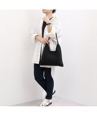 UNBILLION カシュカシュ cachecache / メタリックコード柄編みワンハンドルトート ブラック