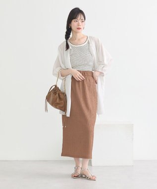 earth music&ecology 選べる丈カットナロースカート Brown