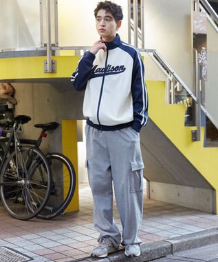 WEGO 【ユニセックス着用ITEM】ラグランライントラックジャケット ネイビー