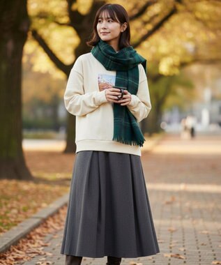 OP／FILA 【ocean pacific】Daily Cozy/あったか裏起毛フォトプリントスウェット アイボリー