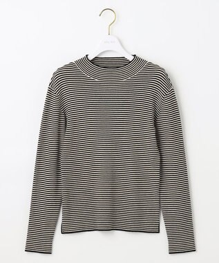 ANY SIS 【洗える】ハイネックインナー ニット ブラック×アイボリー