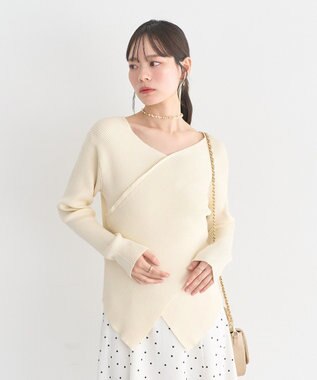 earth music&ecology クロスニットプルオーバー Ivory