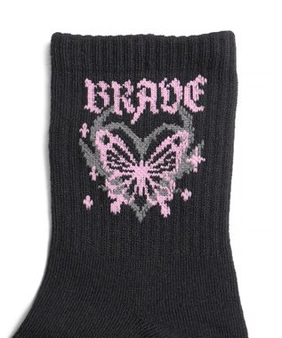 WEGO バタフライデザインソックス ブラック