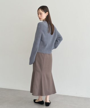 earth music&ecology SET2点チャーム付きシャギーニット＋インナー Charcoal Gray