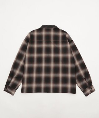 WEGO 【ユニセックス着用ITEM/MLサイズ展開】オンブレチェックシャツジャケット ブラウンチェック1
