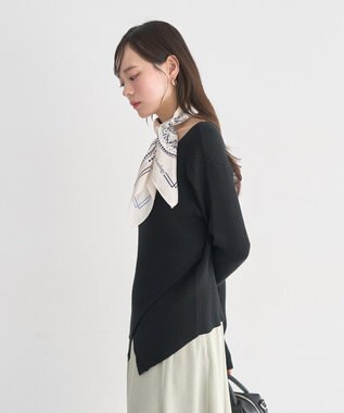 earth music&ecology クロスニットプルオーバー Black